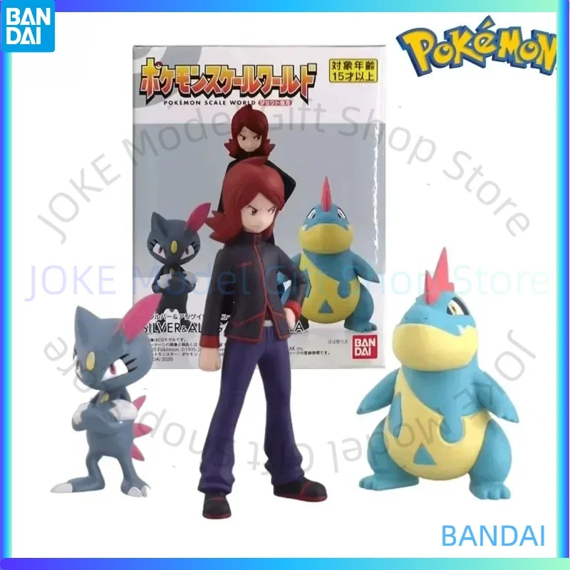 

Original Bandai Pokemon Scale World Jotoh Region Silver Croconaw Sneasel Anime Figures Toys Gifts Collectible Model Ornament