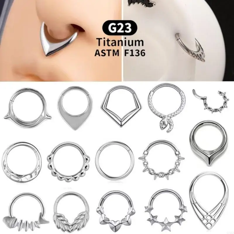 CORD Multifunctional Heart Nose Ring Seamless Design Comfortable Wear Body Piercing Jewelry Fashion Accessories