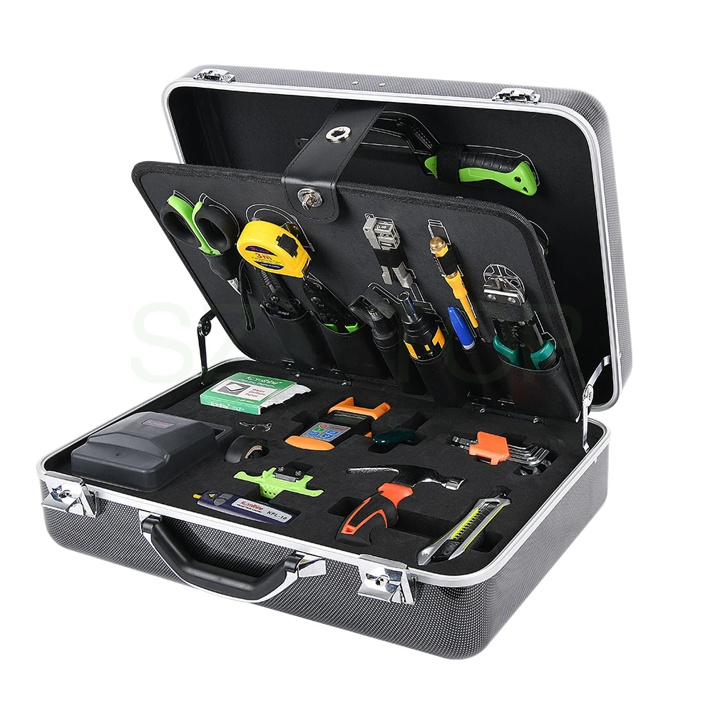 FTTH Fiber Optic Tool Kit 10MW -70~+10dB Fiber Optic Power Meter Fiber Cleaver 10mW VFL and Kevlar Shears tool customized