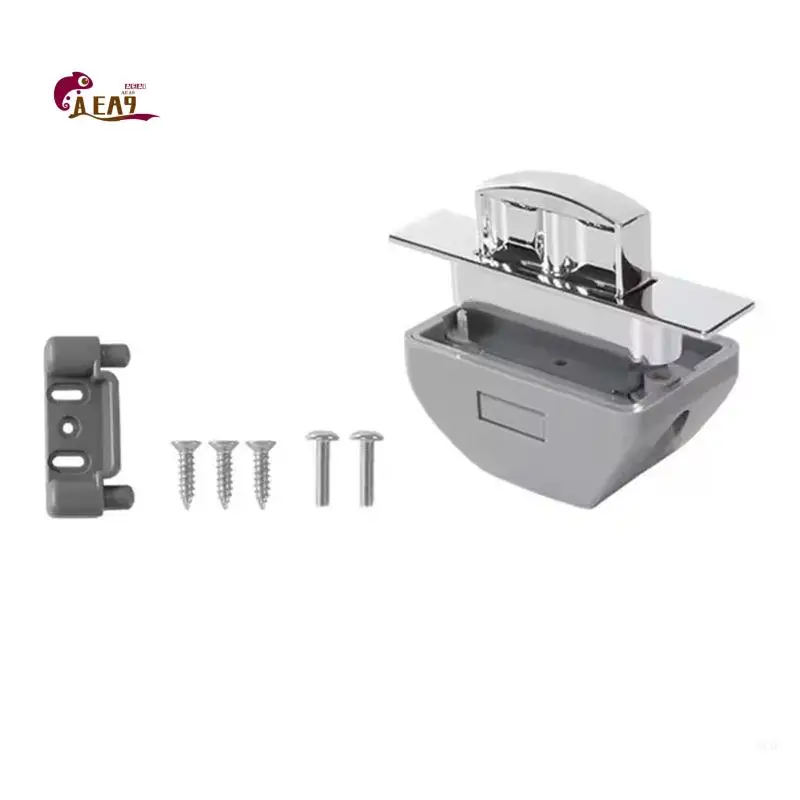 AEA9-Keyless Rvs Push Cabinet Locks Metal Push Button Campers Cupboard Knob Rvs Parts Latches Catches For Caravans Yacht