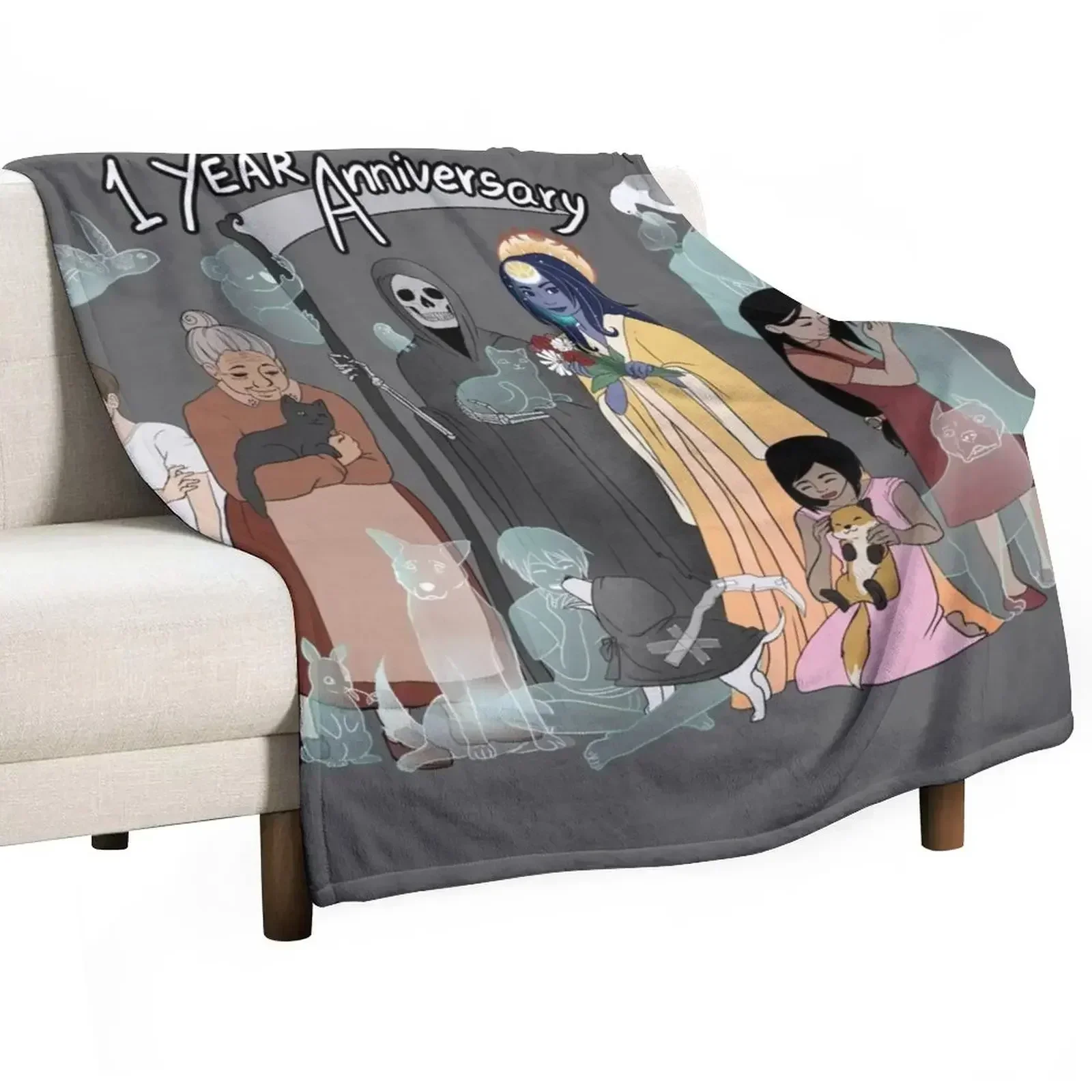 Loving Reaper Anniversary Throw Blanket Polar Multi-Purpose Bed Fashionable Blankets