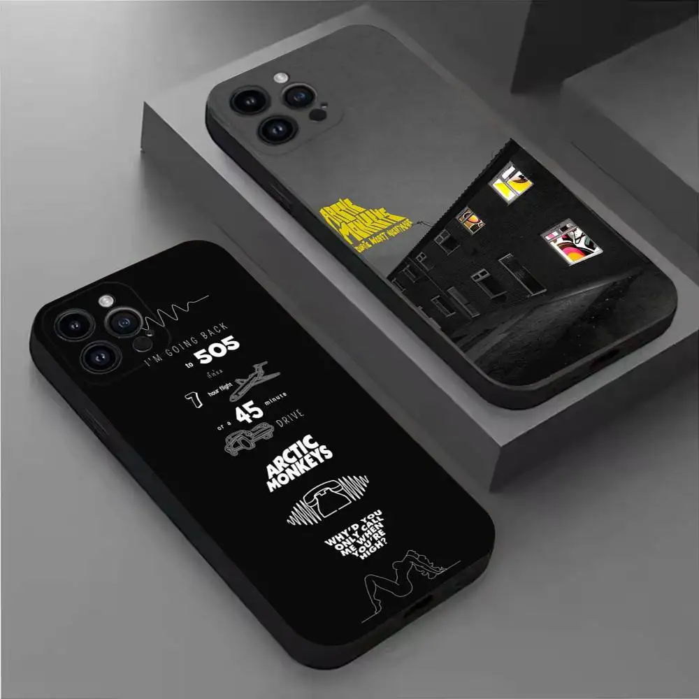 

Band A-Arctic M-Monkeys Phone Case For iPhone 16,15,14,13,12,11 Plus,Pro Max,XS,X,XR,SE,Mini,8,7,Soft Silicone Black Cover