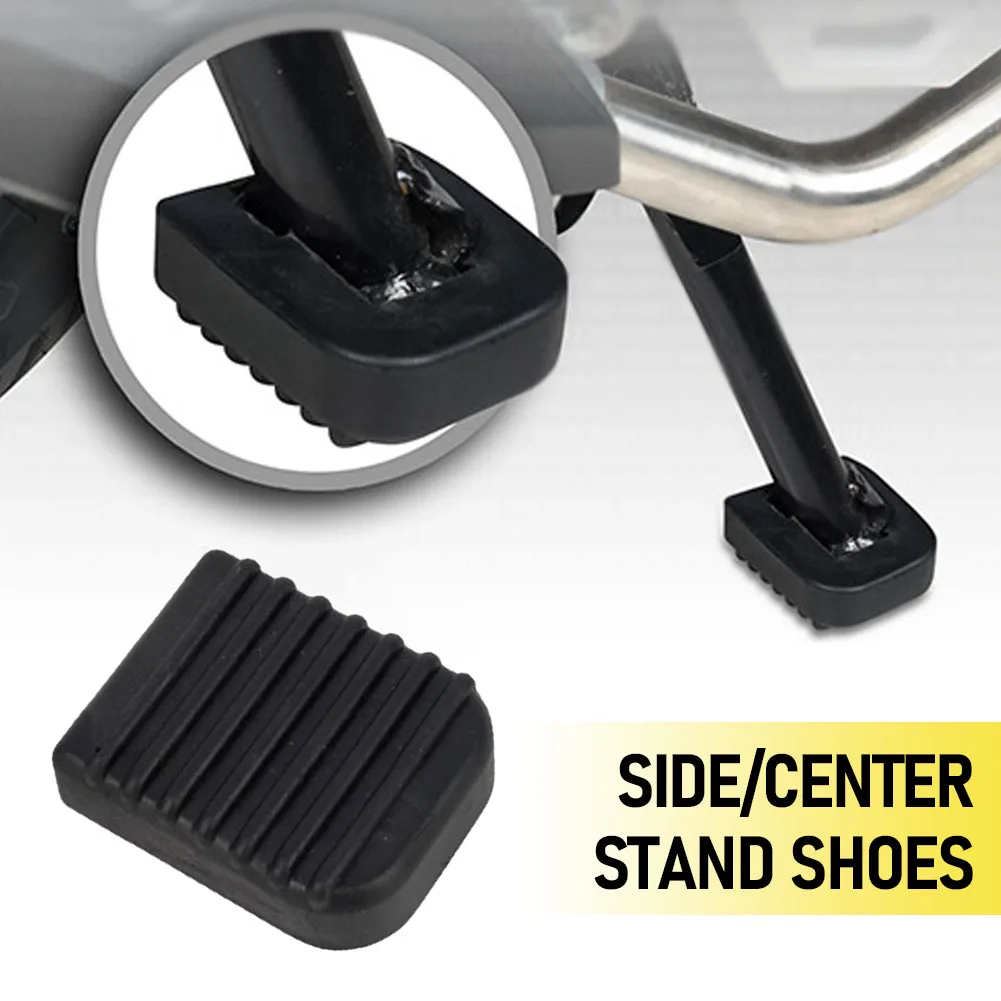 1pcs Black Rubber Motorcycle Stand Pad Motorcycle Side Stand Kickstand Foot Extension Support Foot Pad Base Motorcycle Accessory