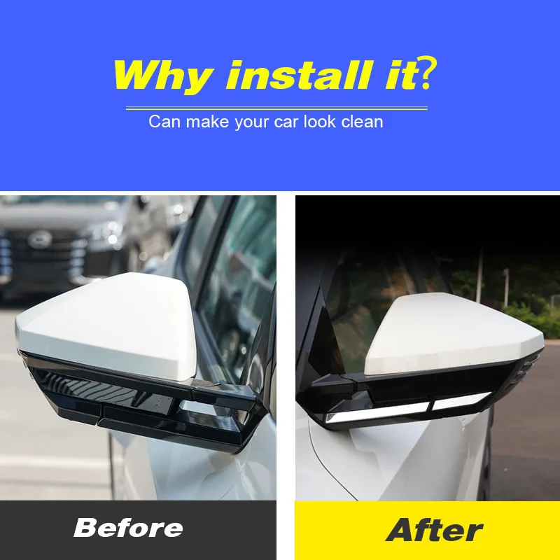 

Car Rearview Mirror Trim Cover Parts Anti-Collision Strip Sticker Exterior Decoration Accessories For GAC GS3 Emzoom 2024 2025