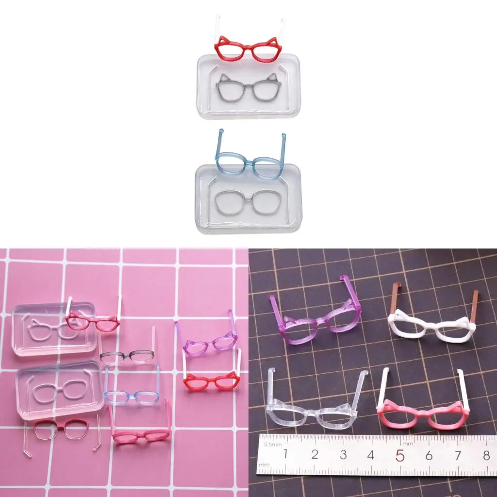 Silicone Face Mold For Miniature Dolls With Interchangeable Glasses Frames And Proportioned Features For Clay Crafting