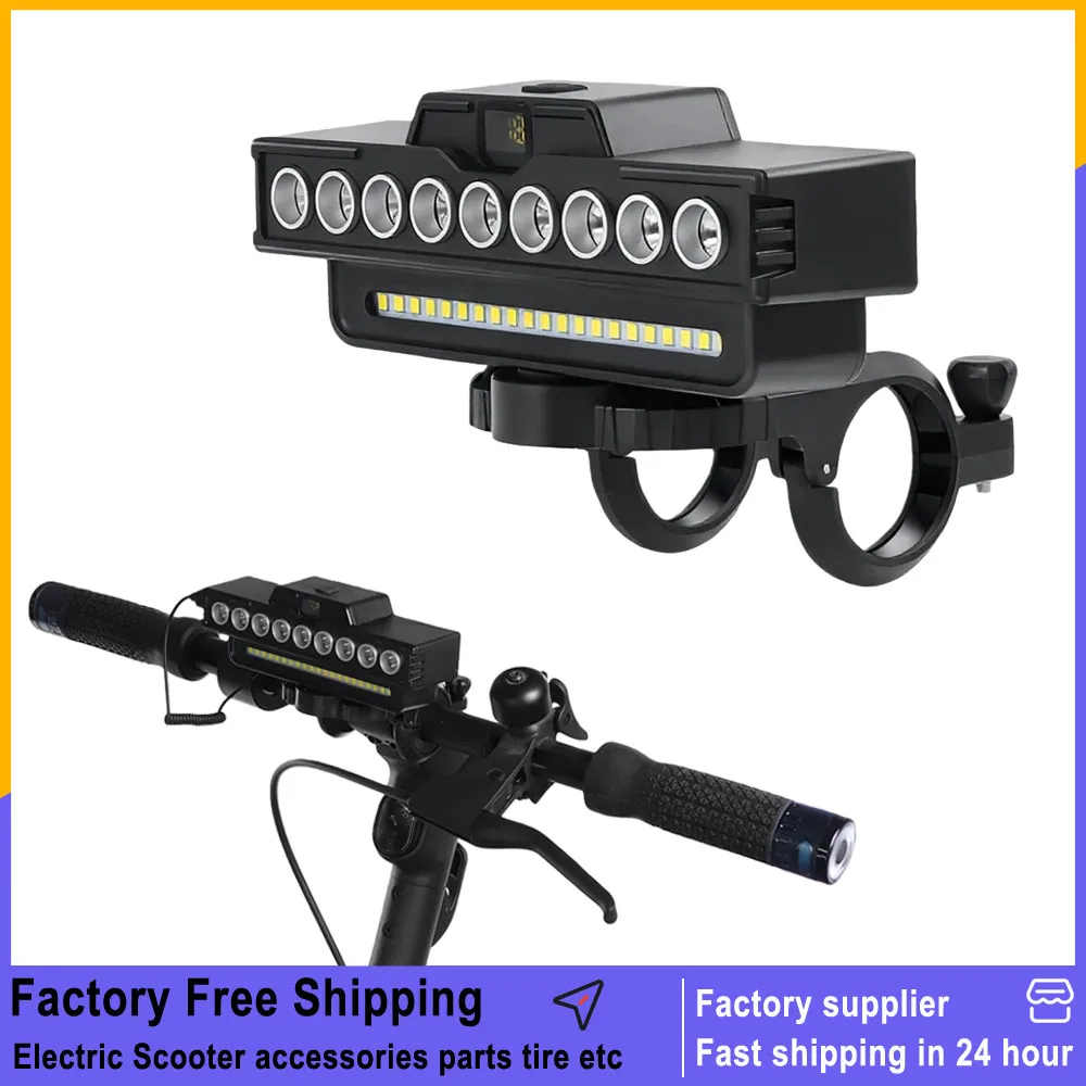 Front Light USB Rechargeable Headlight for Xiaomi Mi3 Mi4 Mi5 5Pro 5Max for Elite Electric Scooter with Horn Strong Light Parts