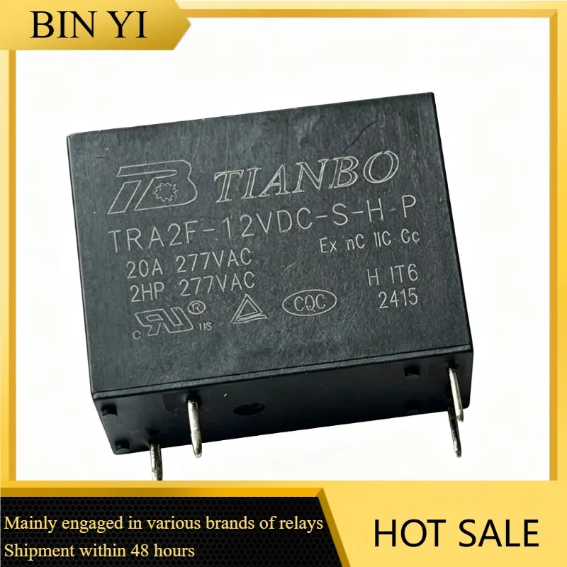 TRA2F-12VDC-S-H-P Power Relay DC12V Coil 20A 277VAC 4 Pin Industrial Control Relay