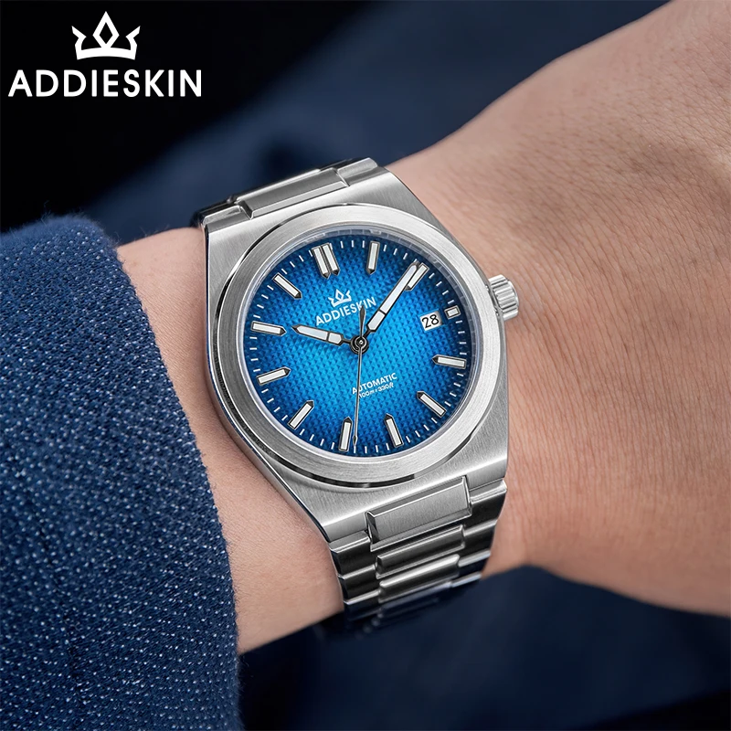 AddiesKin 39 مللي متر ساعة للرجال 100 متر غواص 9015 الياقوت الزجاج 316L الفولاذ المقاوم للصدأ K004 BGW9 مضيئة الميكانيكية ساعات أوتوماتيكية #6