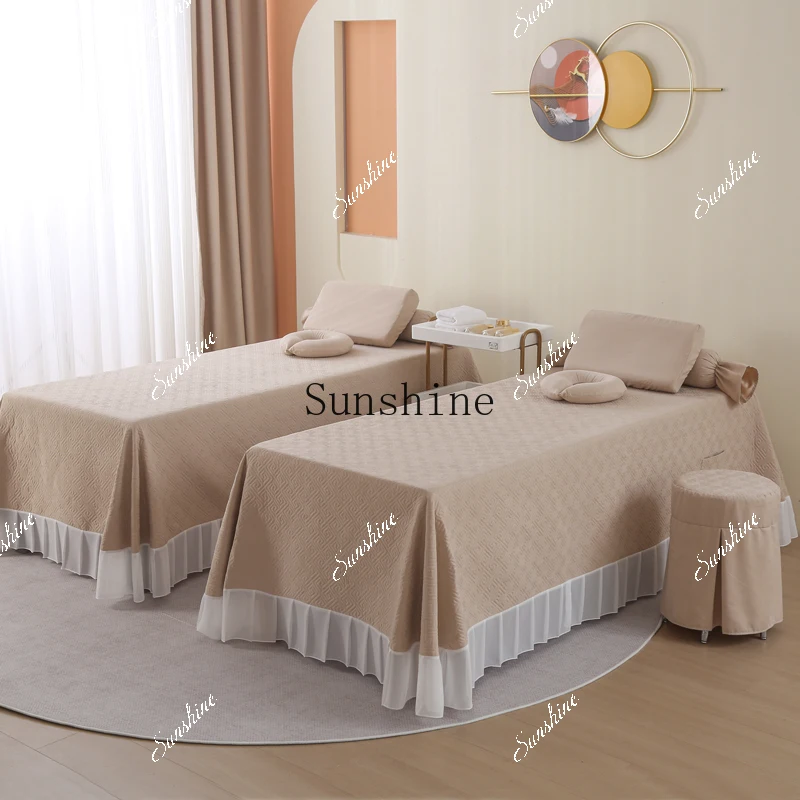 Beauty salon summer bedspread four-piece quilt cover massage shampoo bed cover FT