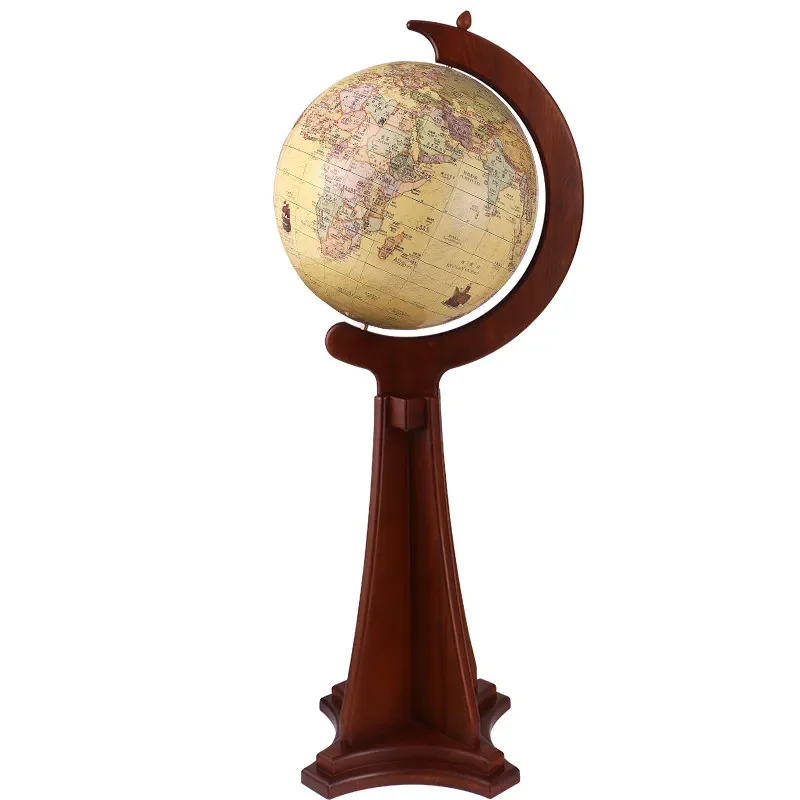 Large floor-standing vintage European high-definition teaching globe ornament, office study, living room home furnishing