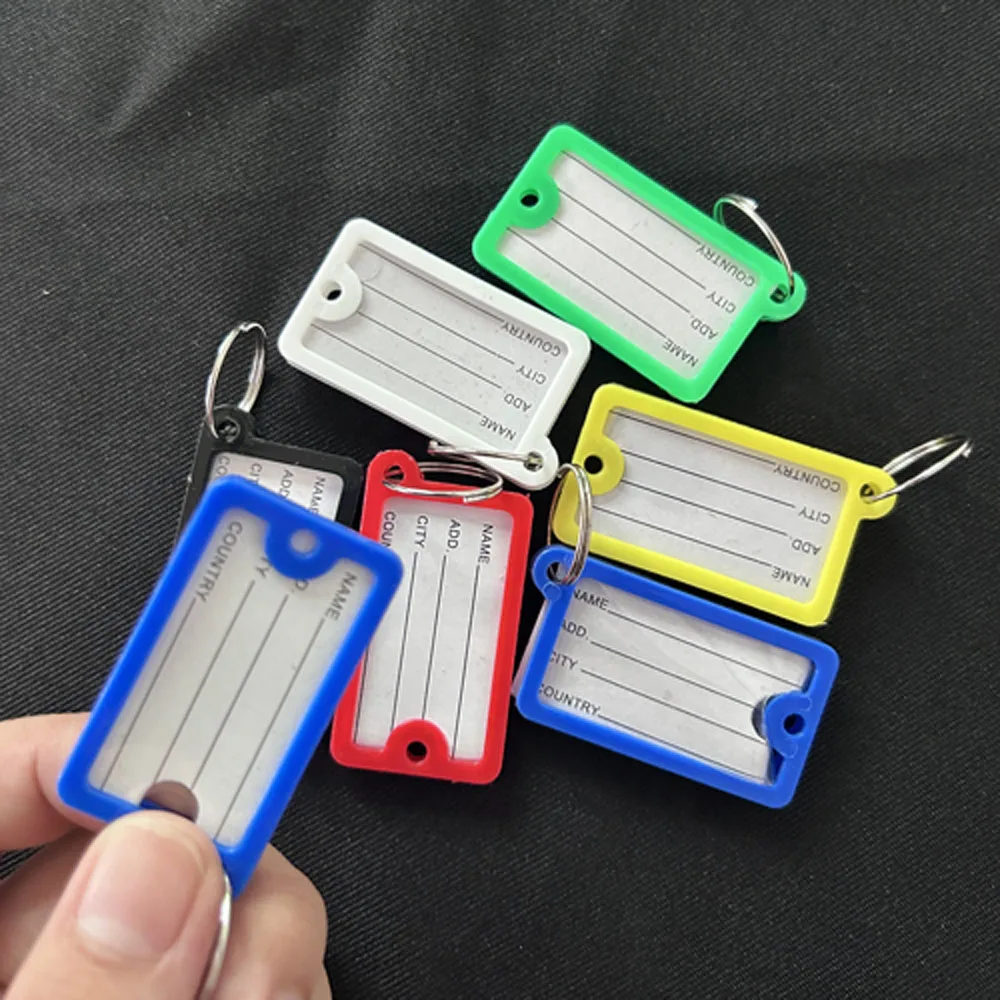 

50pcs Plastic Key Tags Waterproof Marking Car Keychain Random Color Convenient Classification Keychain Number Key Tag