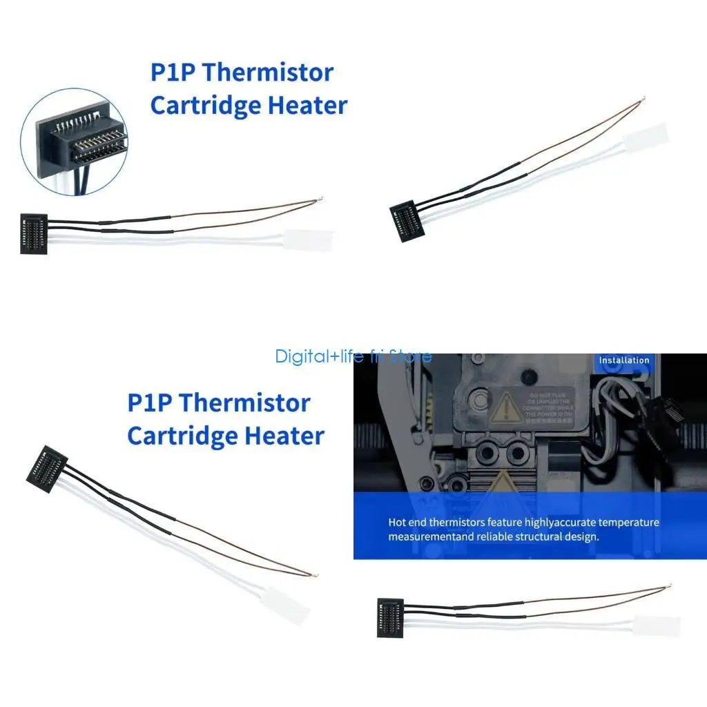 

E06D 3D Printer Accessory TZ-P1P Thermistor With Terminal for Hotend Extrusion Head