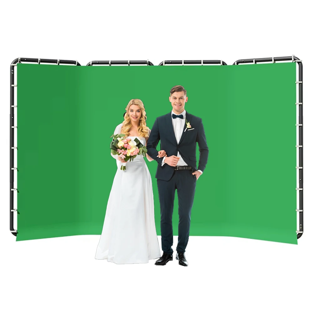 

2.4x4 Background Frame black/white/Green/gray Screen Wall Foldable For Tiktok Live Photo Studio Kit Chromakey Green Screen Frame