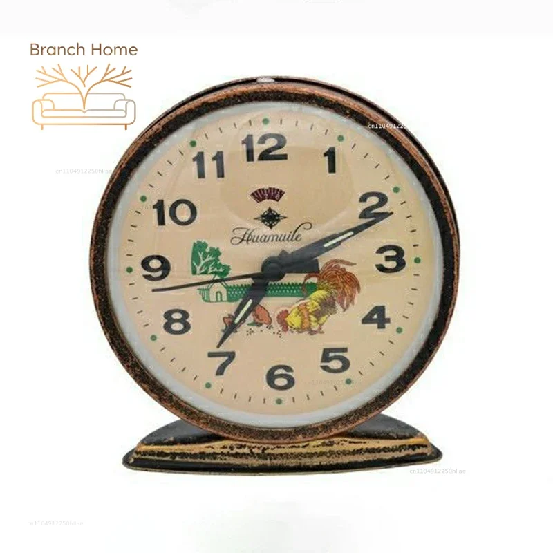 Mechanical Alarm Clock Retro Metal Desktop Clocks Child Bedroom Bedside Table Watches Loud Volume Cute Home Decor Items Gift