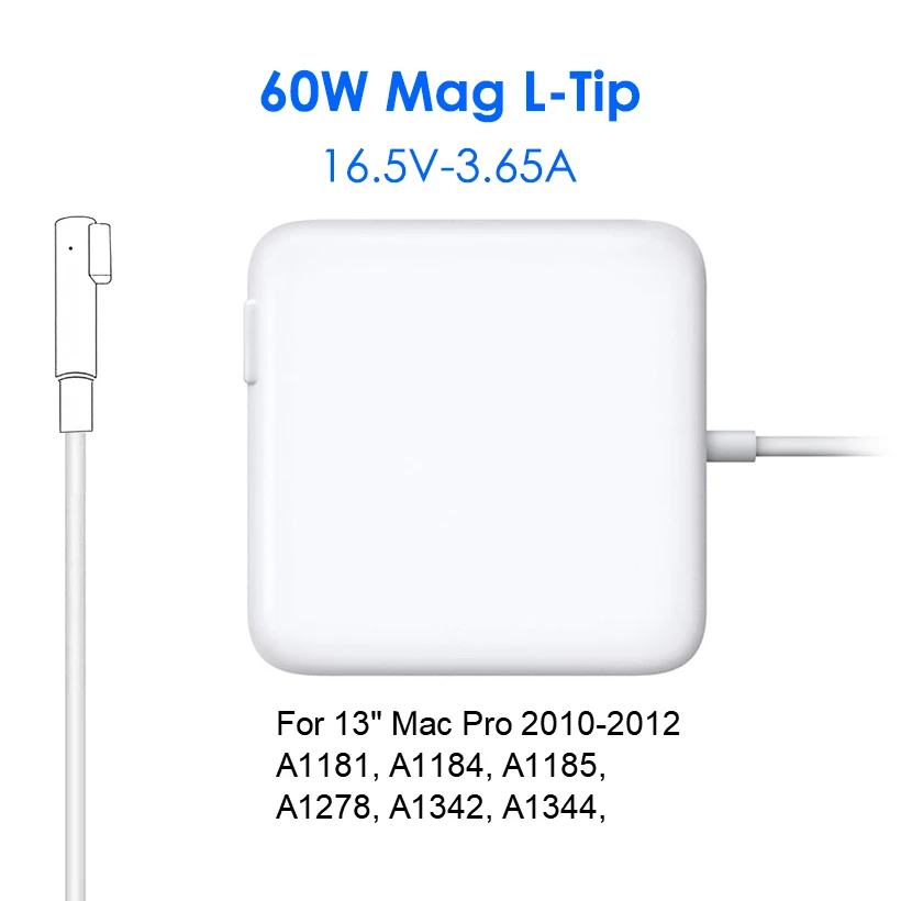 Compatible with Mac Book Air Pro Charger, 45W 60W 85W Magnetic L Tip, T Tip Charger, Replacement Charger for Mac Book Mag Safe