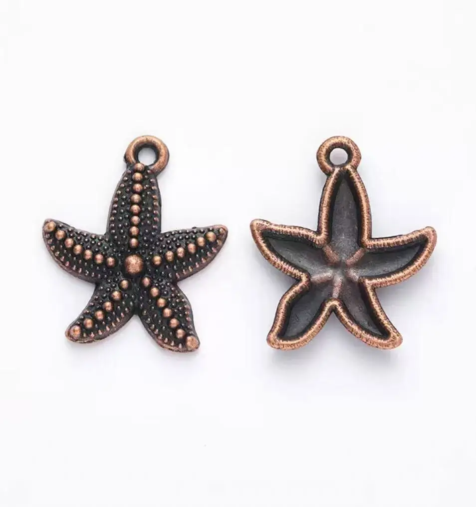 

20pcs 23x19mm Zinc Alloy metal starfish design pendants HWL2502
