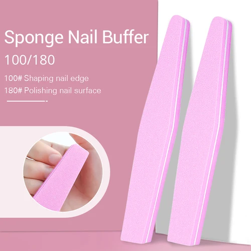 Imagen 2 del producto Limas de uñas profesionales, papel de lija fuerte y grueso, pulidor para manicura, lijado de media luna, herramientas para uñas 100/180, 1/5/10 Uds.