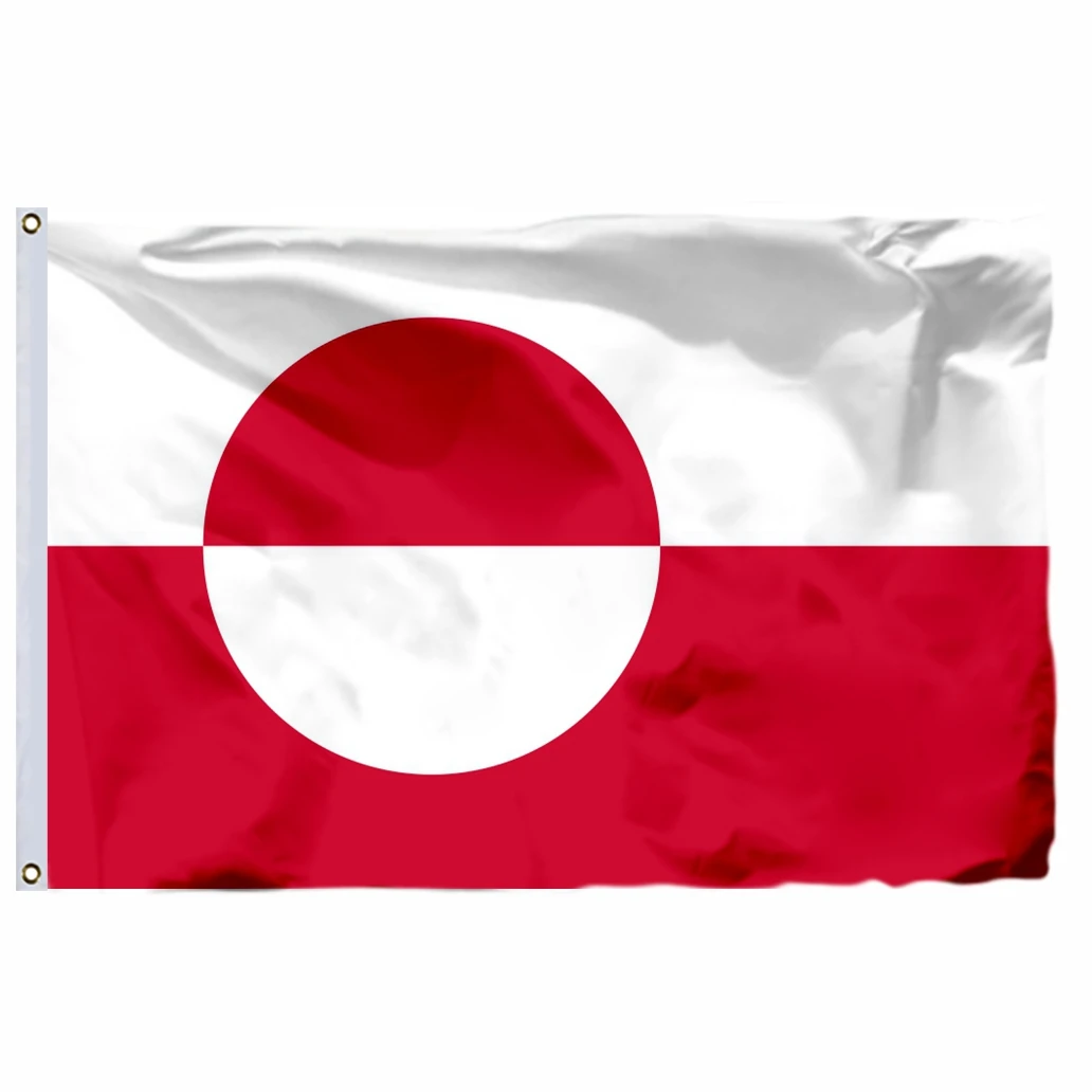 Denmark Greenland flag Kujalleq Municipality and Qeqqata banner 3x5ft 90x150cm Double sided printing Sermersooq or Aasiaat flags