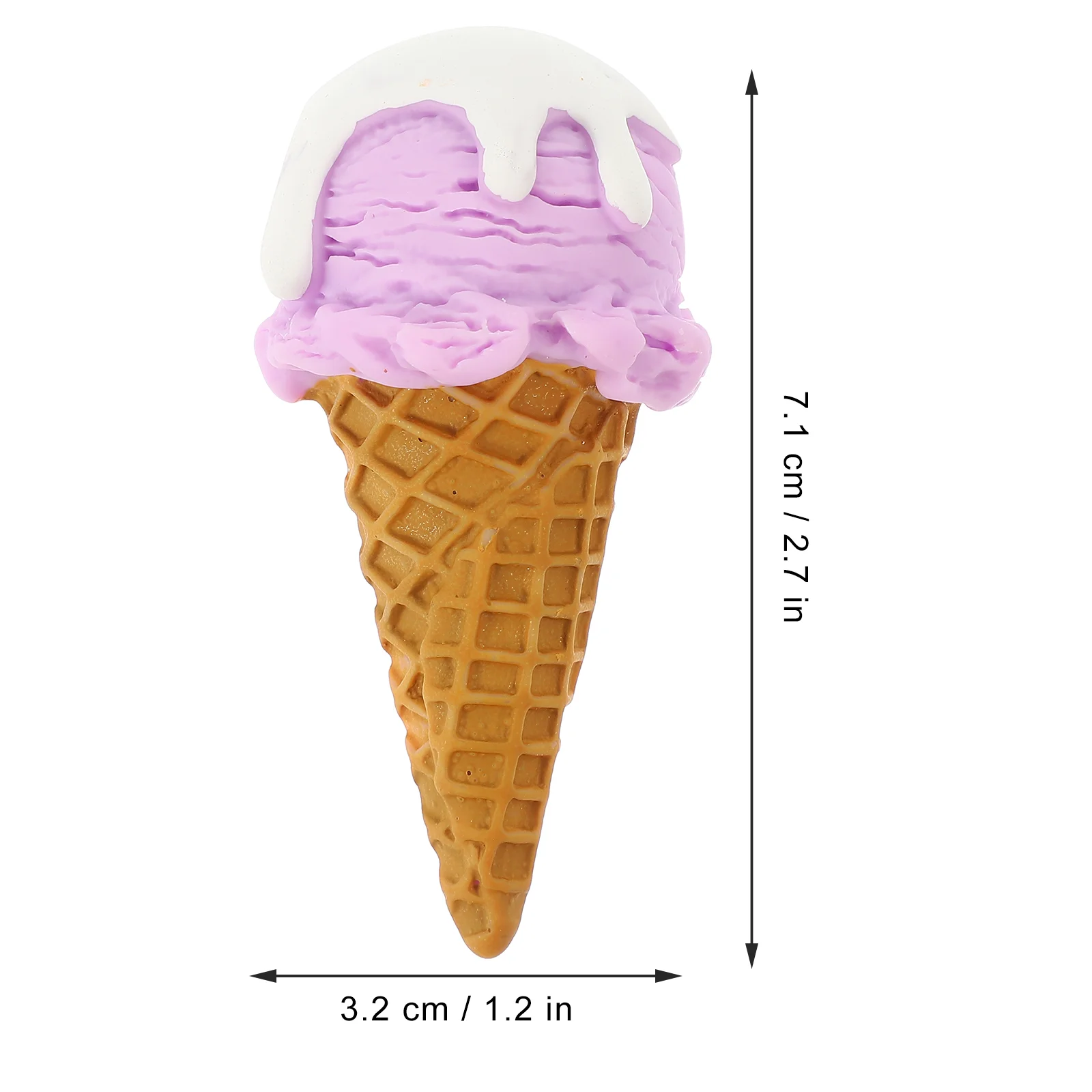 2 pezzi di gomme da crema simulate per stampi per ghiaccio, articoli da esposizione, modelli in resina giocattolo a cono finto da dessert