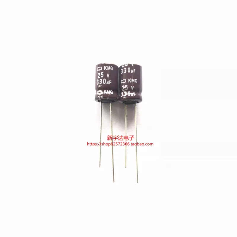 10-100PCS Black Diamond 25V330UF 8X11.5 KMG series standard electrolytic capacitor 330UF25V original