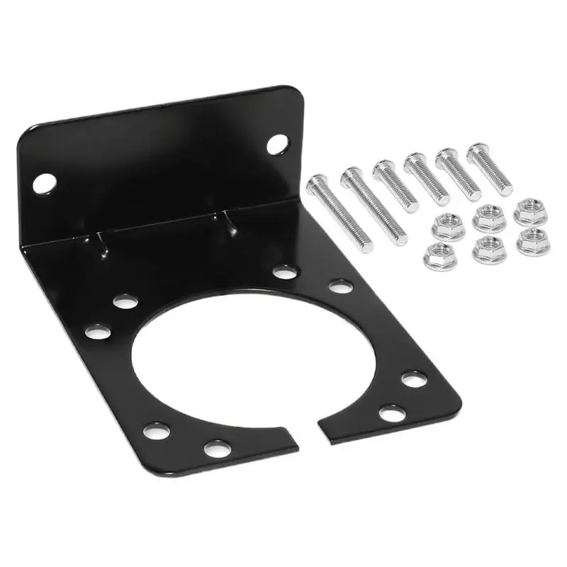 

For Fits US 7-pin Trailer Socket Connector Socket Bracket Portable 7-Pin Vehicle Side Bracket Trailer Wiring Harness Mount Right