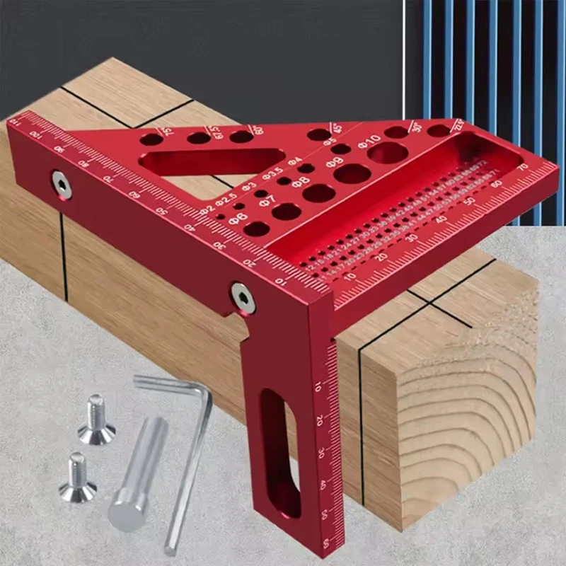 New#Woodworking Square Protractor Multi-Angle Measuring Ruler Aluminum Triangular Ruler For Engineer Carpenter Measuring Tool