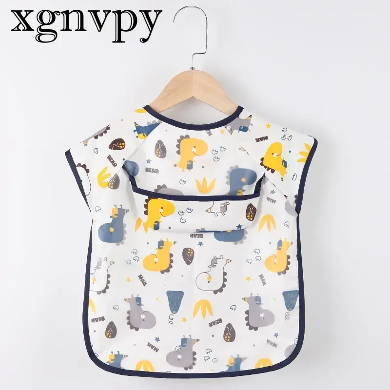 

Baby & Toddler Reverse Smock - Cotton Waterproof Oil-proof Apron with Food Pocket