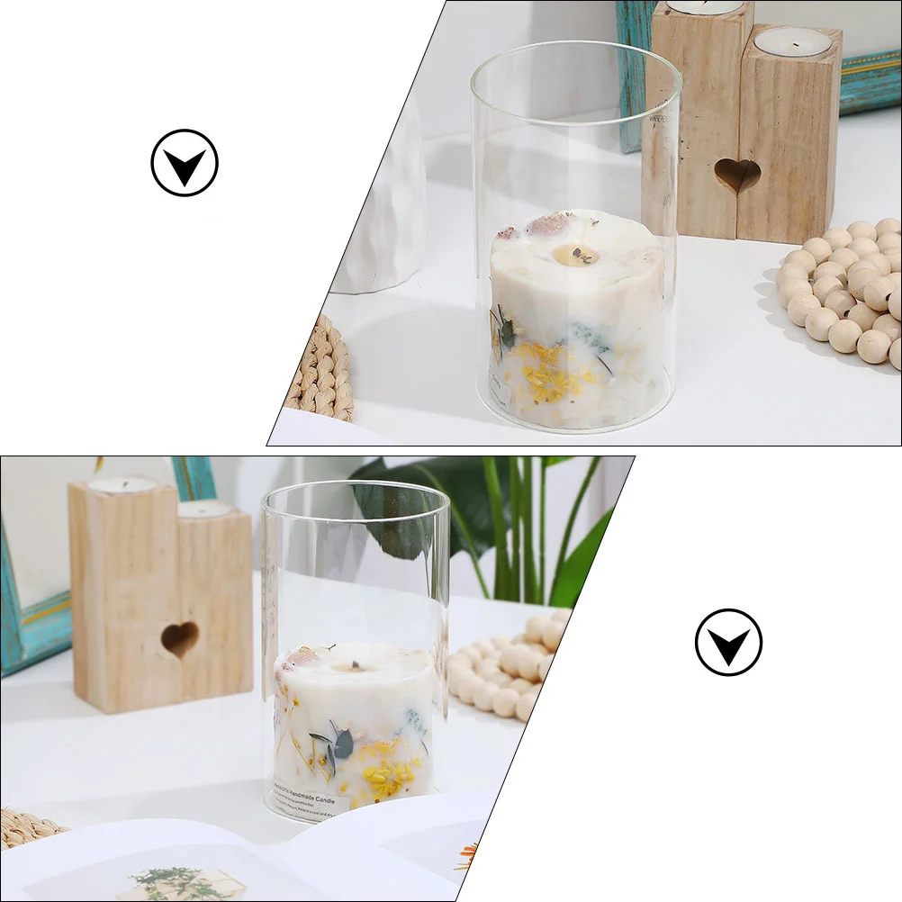 2Pcs Clear Glass Cylinders Windproof Decorative Shades for Home and Dining Room Covers Decorative Glass Shades