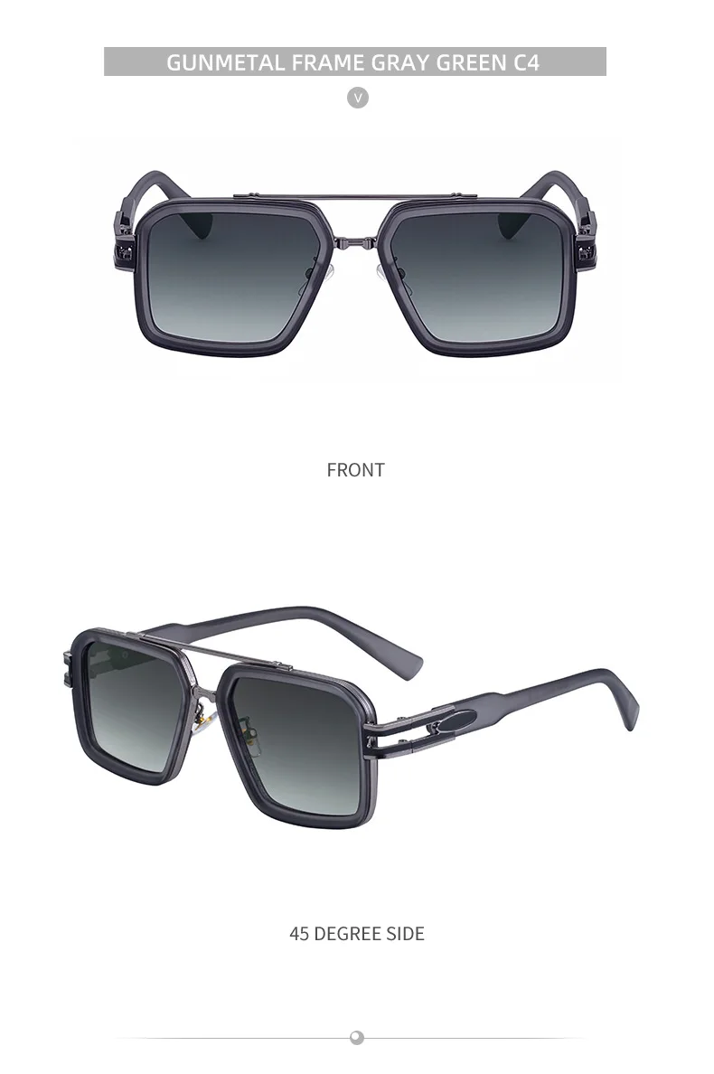 Übergroße Steampunk Quadratische Sonnenbrille für Herren, Luxusmarke 2026, Vintage Outdoor-Fahrsonnenbrille, Trendige Doppelbrücken-Sonnenbrille – Detail 12