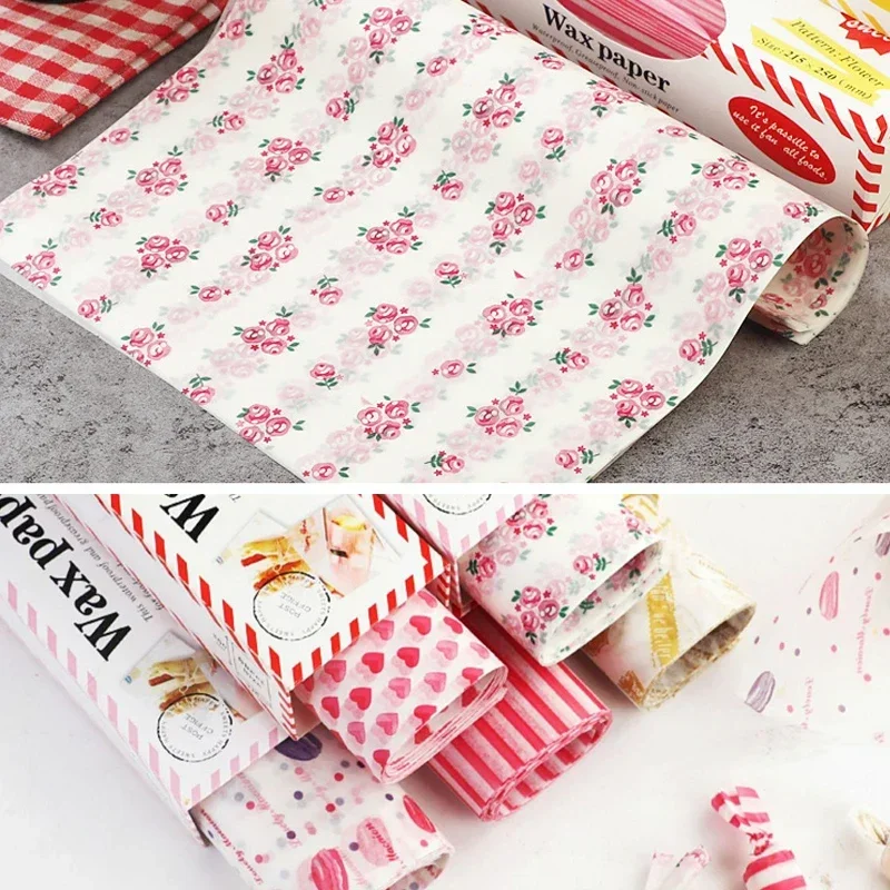 50Pcs/Lot Wax Paper Food Grade Grease Paper Food Wrappers Wrapping Paper for Bread Candy Cake Burger Kitchen Accessories