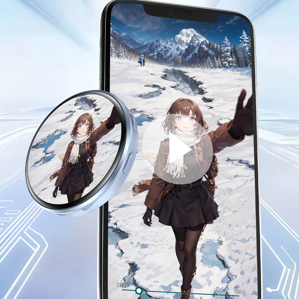 Pin Inteligente con Pantalla HD de Anime, Puede Transferir Fotos, GIFs, Animaciones y Videos, Regalo para Fanáticos del Otaku