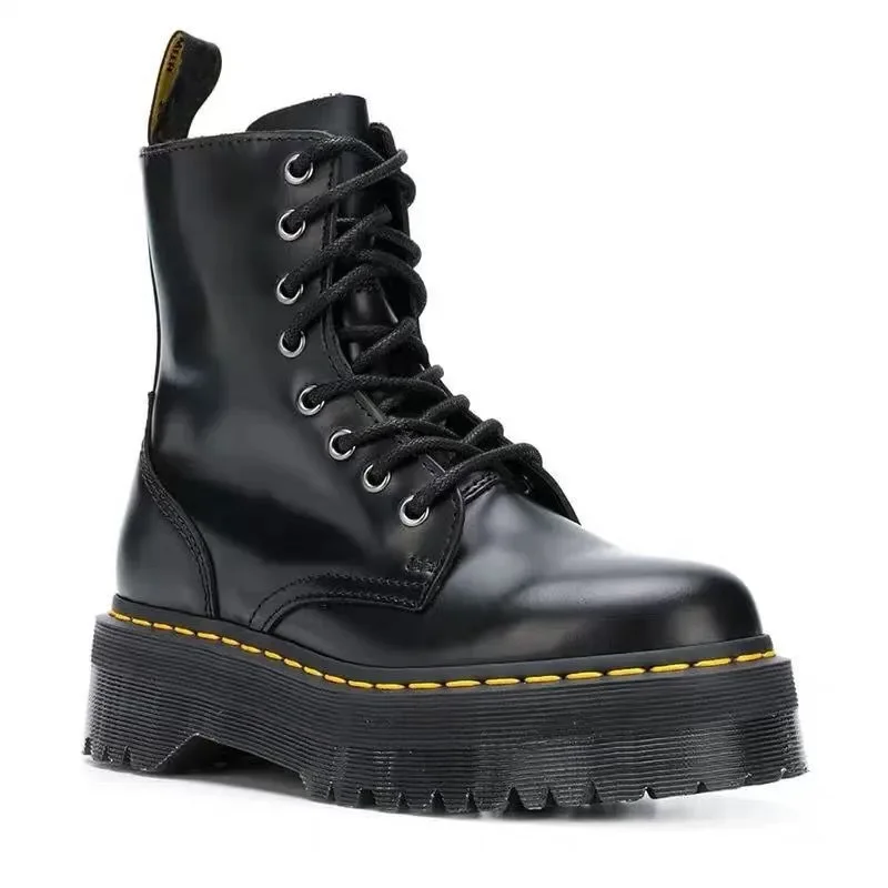 Minimalist Women Boots Casual Shoes Leather Chelsea ladies Classic Punk Female Goth Shoes High Platform Boots Women Botas Mujer image 2