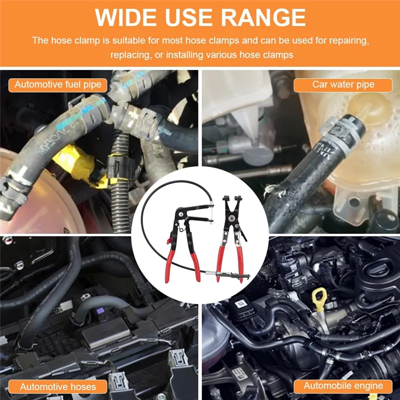 A53Q-Pack Of 2 Hose Clamp Pliers,Hose Clamp Pliers With Straight Neck, Hose Clamp Pliers For Mounting And Disassembling Hoses