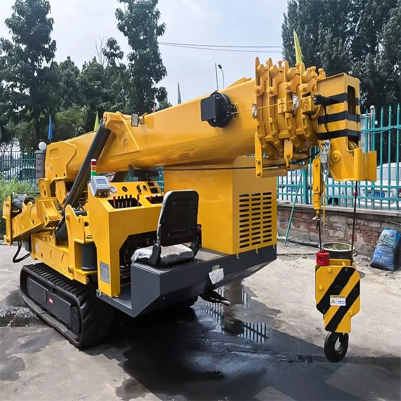 Prix usine 5 tonnes 8 tonnes Mini grue sur chenilles prix bon marché grue araignée Mini flèche télescopique toit chenille Type grue araignée