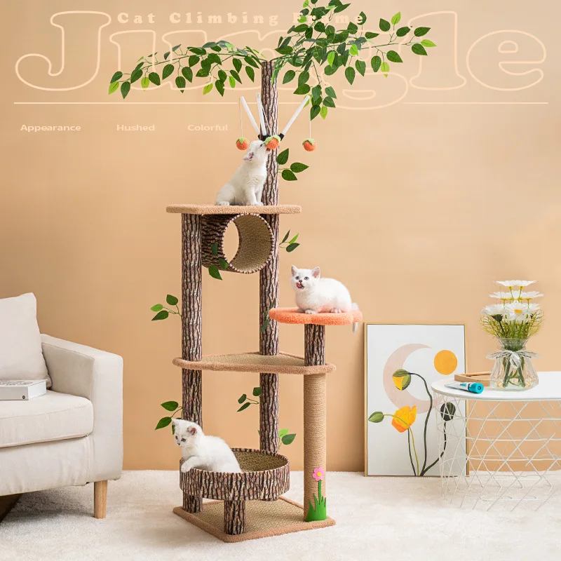 

Forest Cat Climbing Tree Wooden Cat Climbing Large Villa Four Seasons Amusement Park High Rise Cat Fitness Exercise