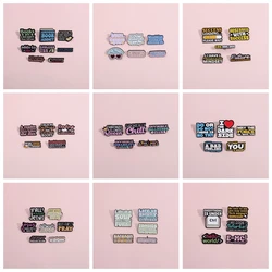 2-7Pcs/Set Motivational Quotes Enamel Pins Fun Banner Lyrics Libretto Word Brooches Lapel Badges Jewelry Gift For Fans Friends