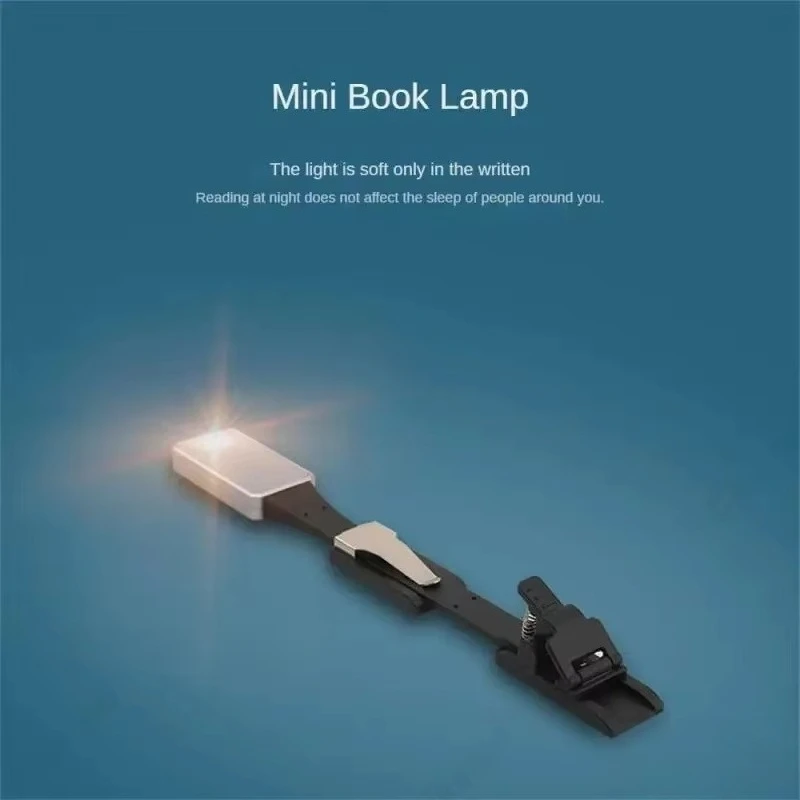 LED USB Charging Mini Desk Lamp Learning Reading Lamp Rechargeable Book Clip Lamp Detachable Flexible Clip Portable Book Light