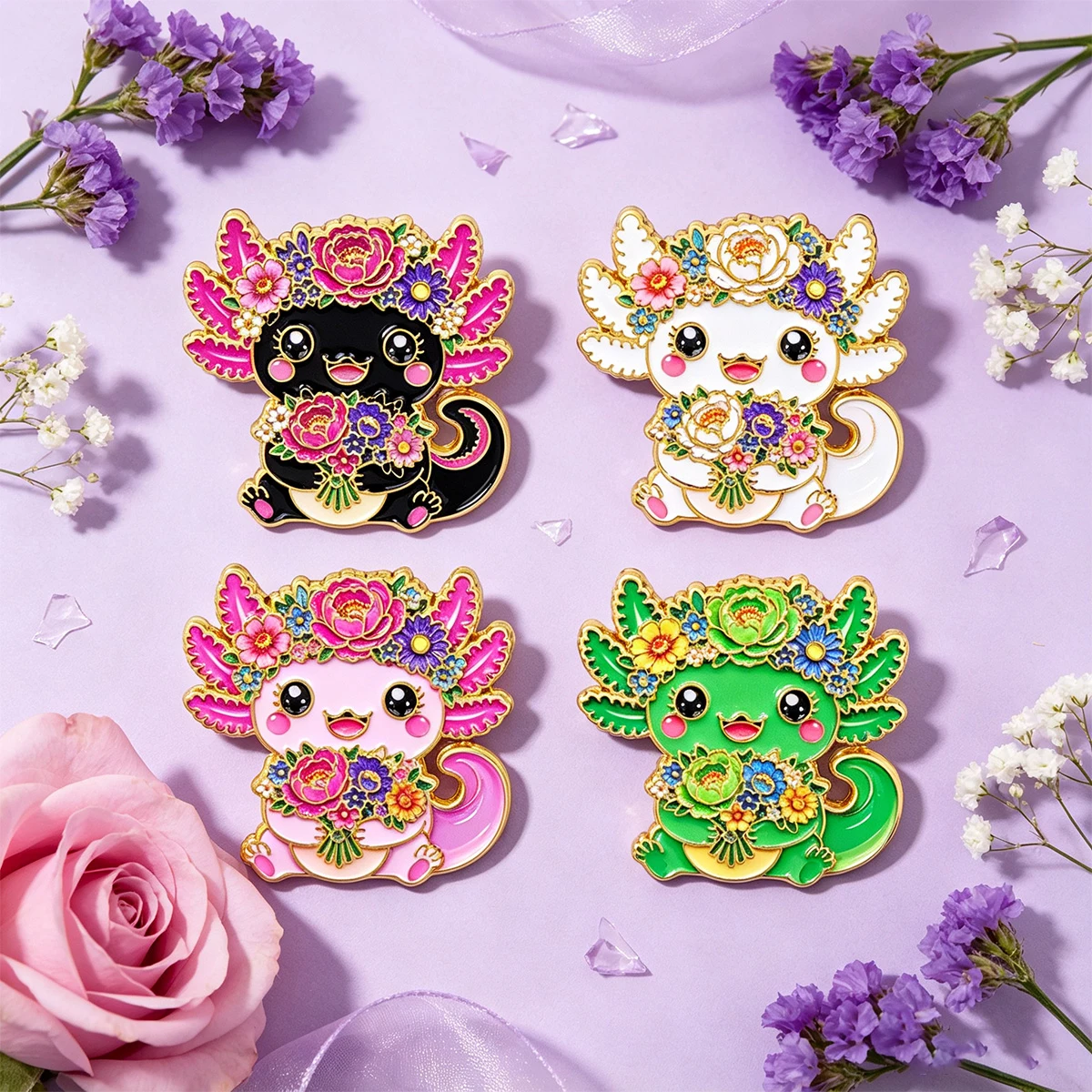 Vibrant Floral Butterfly Parrot Metal Enamel Pins Brooches Badge on Backpack Clothing Accessories Jewelry Gift for Friends