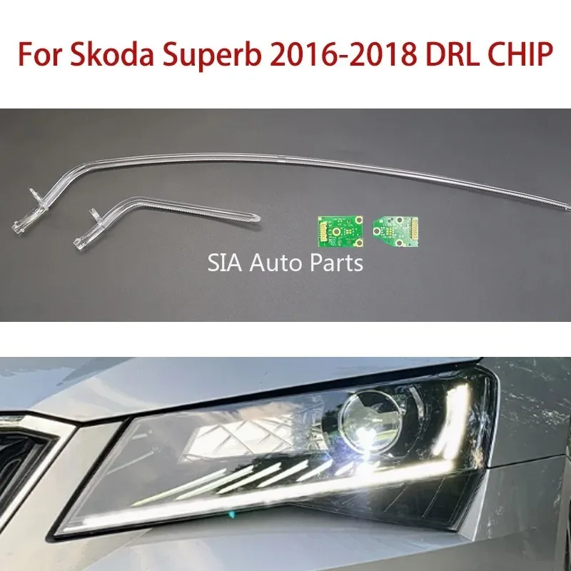 

Headlight DRL Chip Conduit Strip Repair Kit For Skoda Superb 2016-2018 White Light Angel Eye Ballast Daytime Running Lights Car