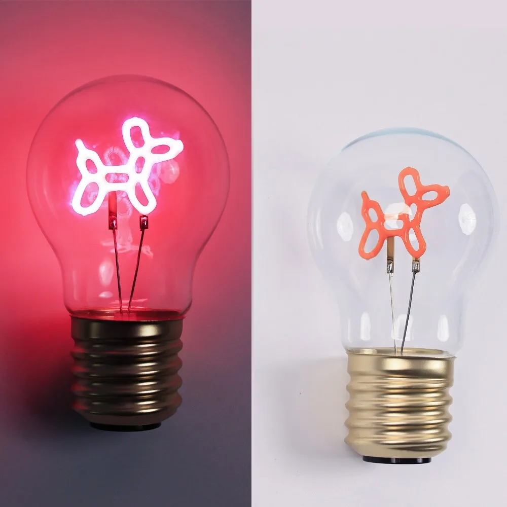 

Fun Art Pattern LED Filament Bulb E40 Soft Lights Decorative Desk Lamp 3 Modes Romantic Atmosphere Creative Night Light