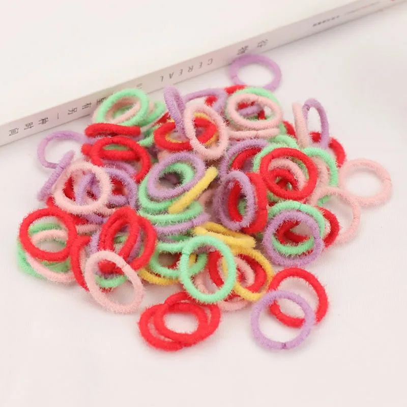 

100 Pcs Soft Stretch Hair Ties Candy Colors Gentle No Tangle Snag-Free Elastics for Baby Toddler Girls Thin Hair