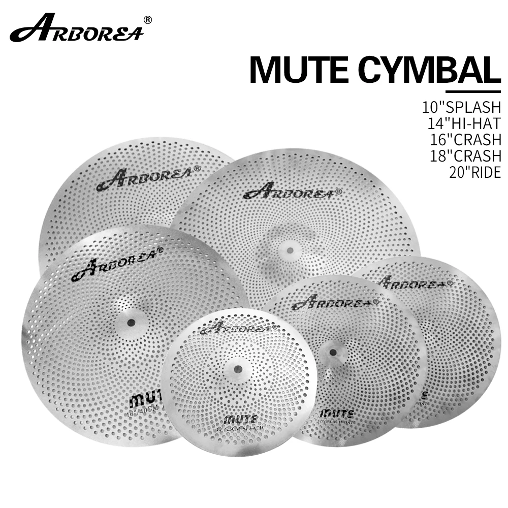 Arborea Mute Cymbal Set Black Gold Sliver Color