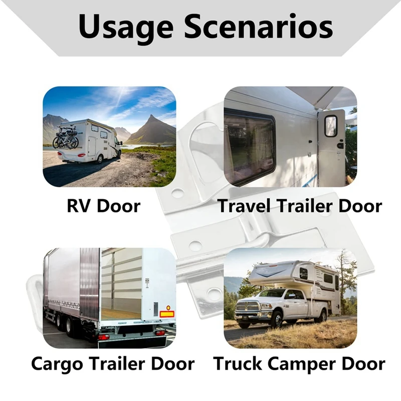 Soporte de puerta para autocaravana, gancho de sujeción de puerta Exterior, remolque de carga, puerta de entrada, 2 piezas