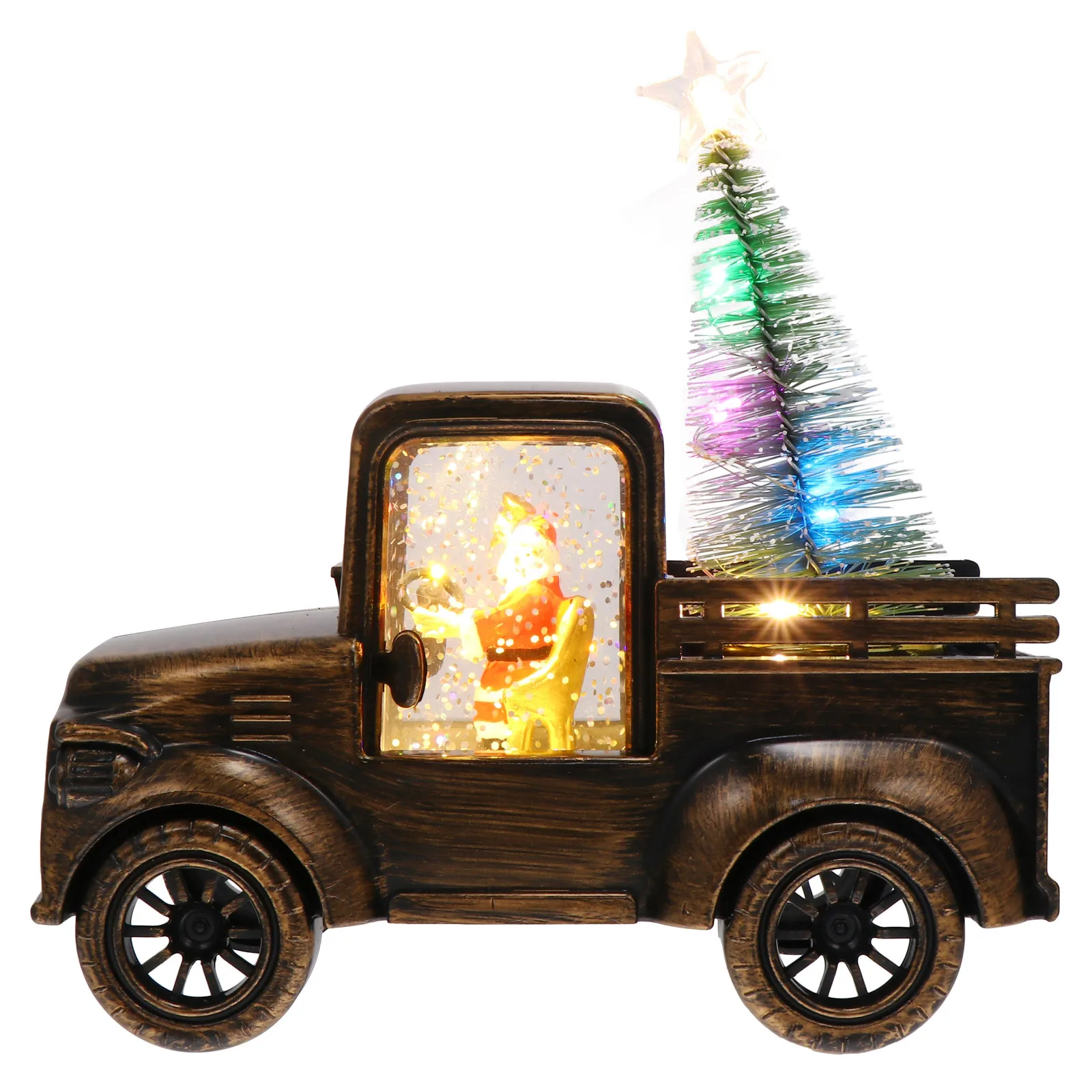 

2Pcs Christmas Adornments Santa Claus Resin Luminous Decor Xmas Tree Ornament Party Decoration Christmas Adornment