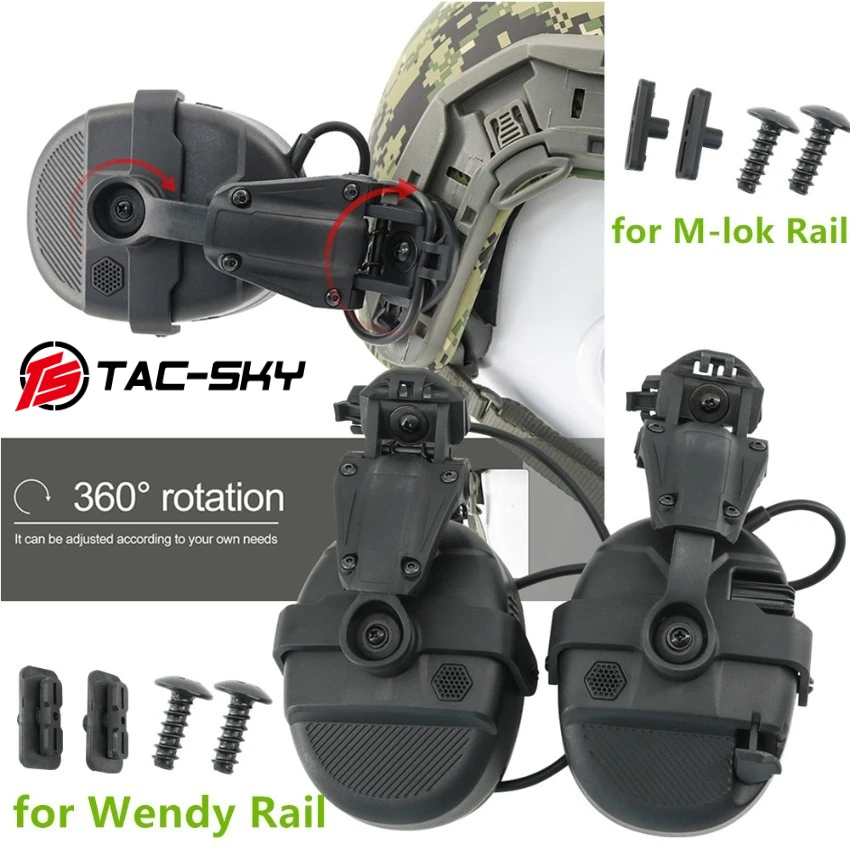 TS TAC-SKY Bracket Headset Active Noise Cancellation Hearing Protection Shooting Headset Compatible with Ops-Core FAST Helmet