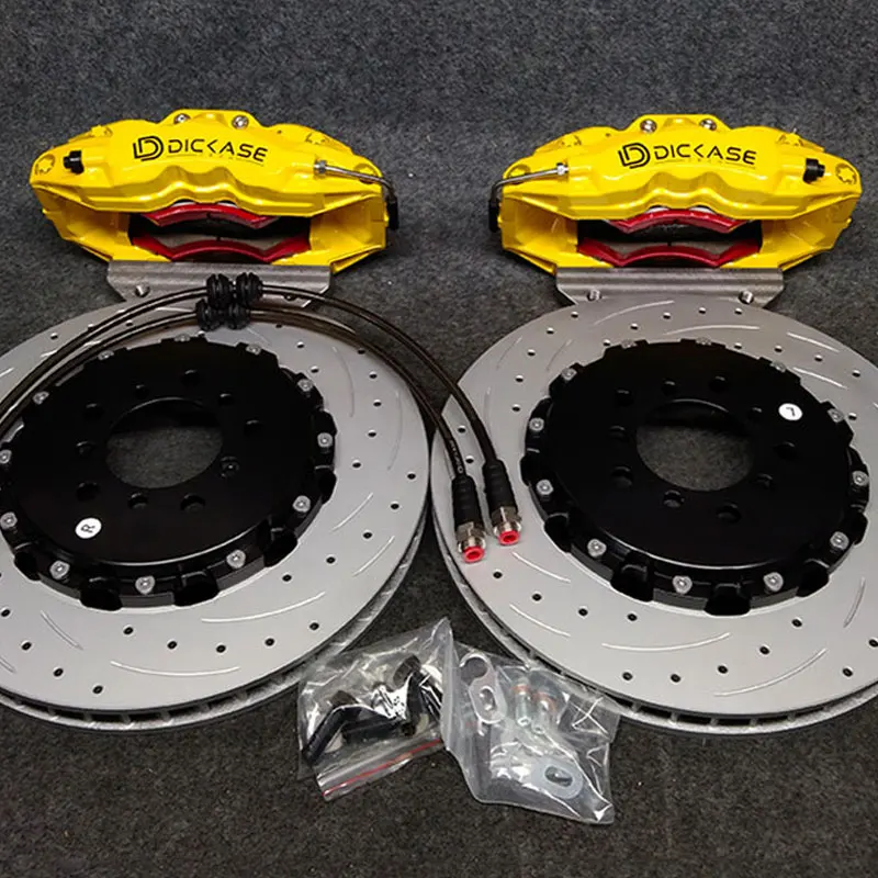 Dicase Modified Upgrade Brake System 6 Pot Big Brake Caliper Kits with Drilled and Sloltted Rotor for Jaguar F-TYPE XJ