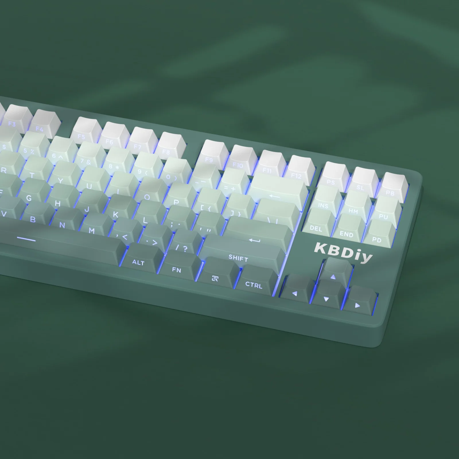 Imagem -04 - Kbdiy Gradiente Ciano Keycap Side Print Brilho Através Backlit Perfil Cereja Pbt para Teclado Mecânico Gaming Interruptor mx