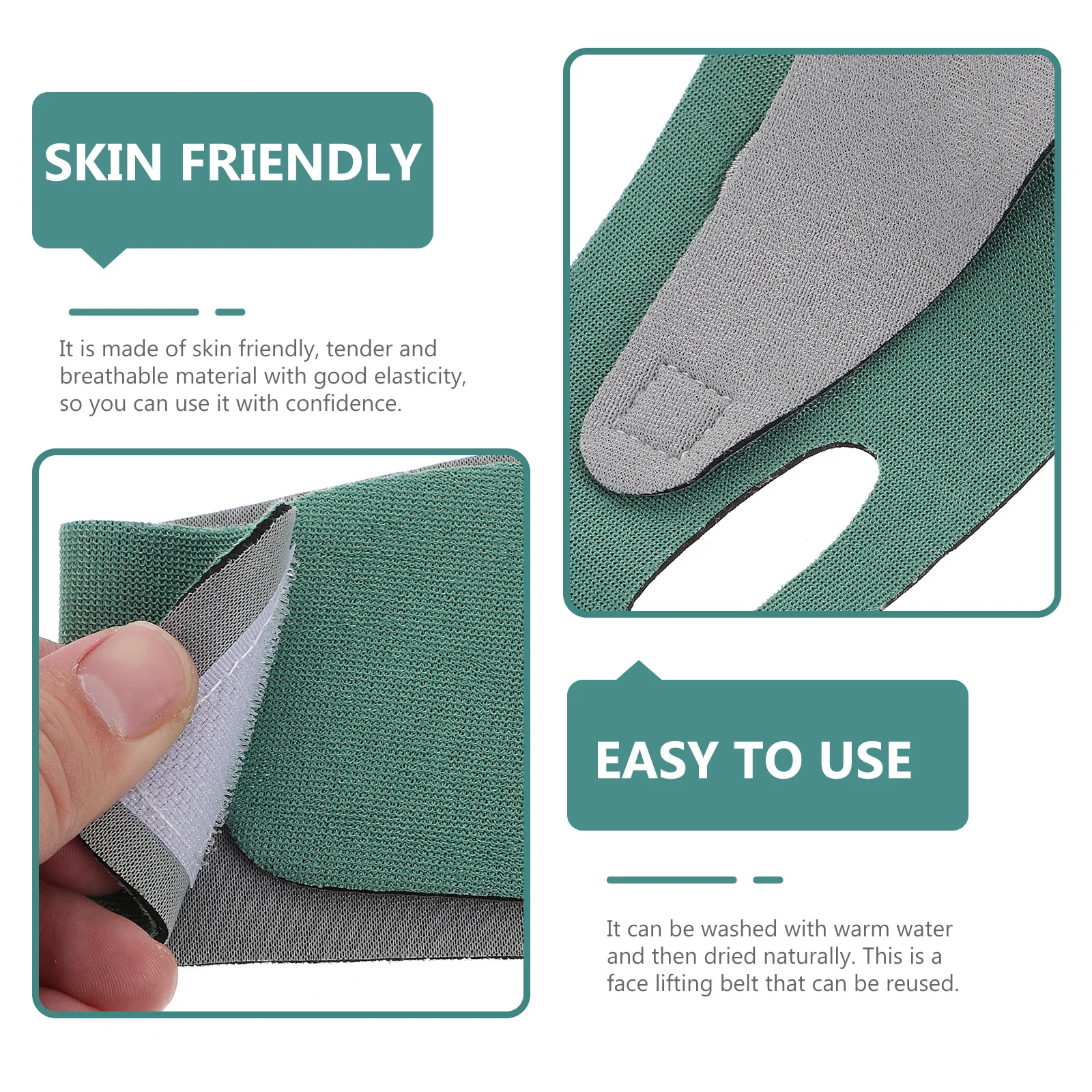 حزام شد الوجه قابل لإعادة الاستخدام وقابل للتعديل على شكل حرف V لتخفيض الذقن لتخسيس الوجه وترويج الدورة الدموية #4