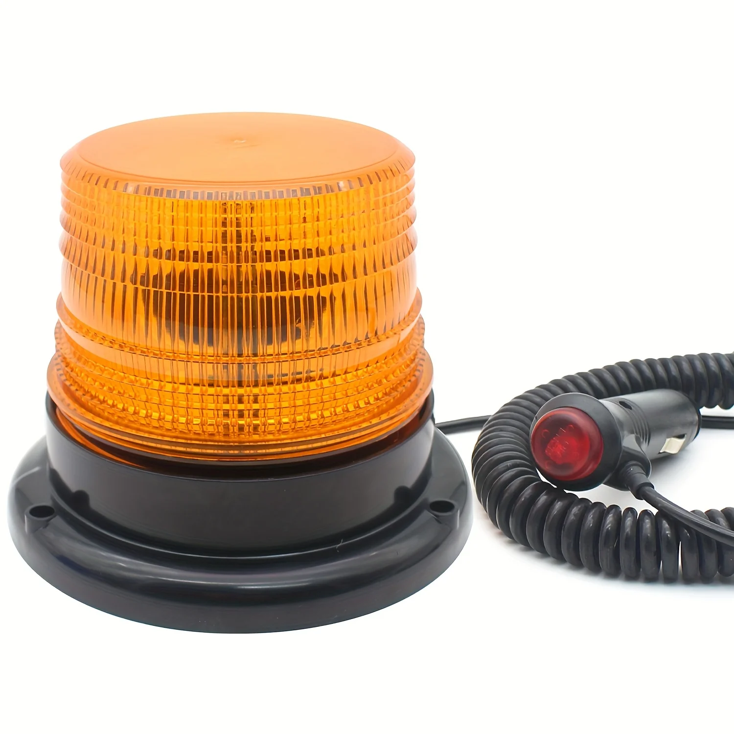 

A Round Light with 12V And 24V Options, Amber Yellow, Featuring a 12 LED Light Strip And Magnets, Suitable for Cars, Trucks, Tra