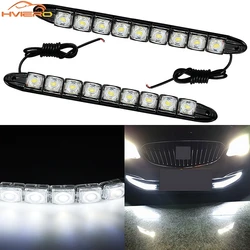 2pcs Daytime Running Light 9/10/12/16/20 LED White Waterproof turn signal Fog Lamp Super Bright Car Styling DRL for Vehicles 12V